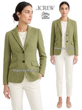 J.Crew sage green herringbone wool Hack ing jacket shop@iamwarrior